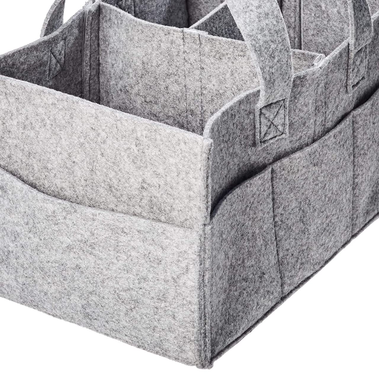 Wonder Mother Storage Organizer Caddy Nappies Bag for Mother Stylish Nursery Basket for All Newborn Baby Products - Grey